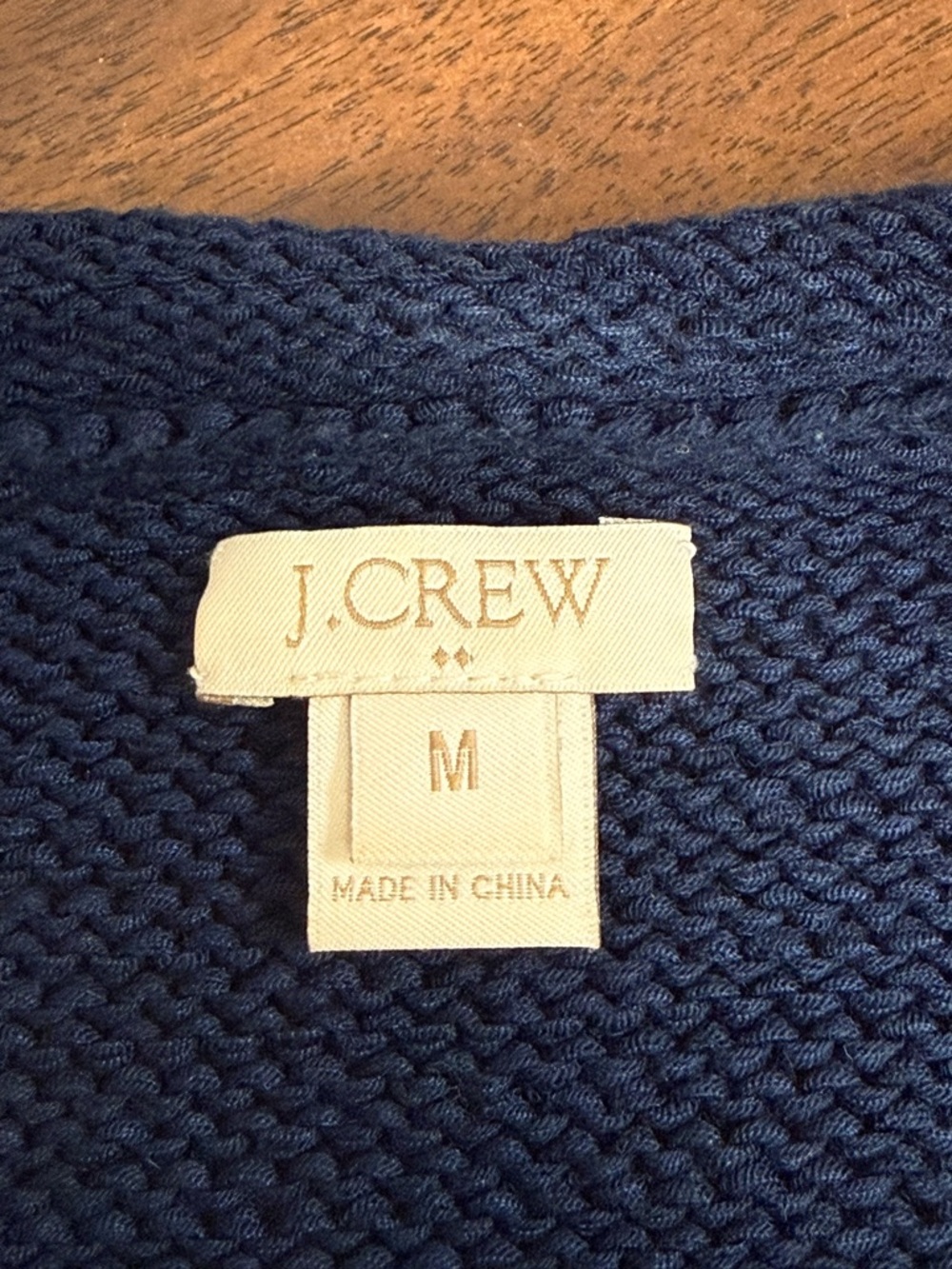 J.Crew Navy Knit Sweater Medium Cotton Blend Crewneck Lightweight Classic - Picture 7 of 10